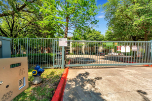Photo of controlled access gate to community